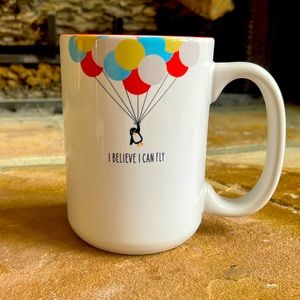 I Believe I Can Fly mug - flying penguin